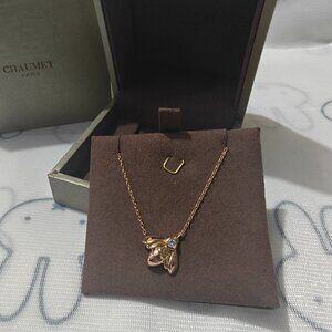 Chaumet Bee Pendant Pave Diamond 18K Gold Necklace